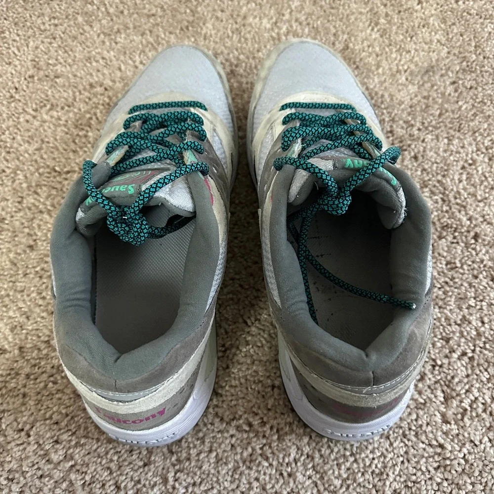 Saucony Grid 8000 CL Sneakers Mens Grey Teal Pink‎ Retro Shoes 11.5 S70197-3